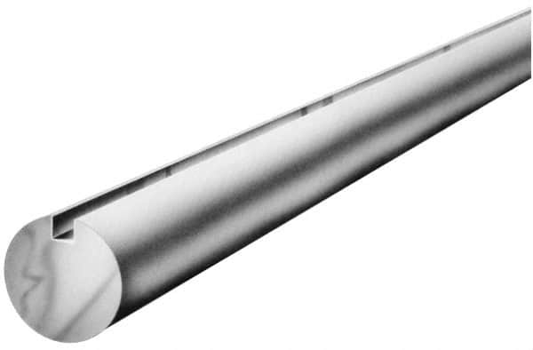 Made in USA - 1-1/2" Diam, 5' Long, 1045 Steel Keyed Round Linear Shafting - 3/8" Key - Benchmark Tooling