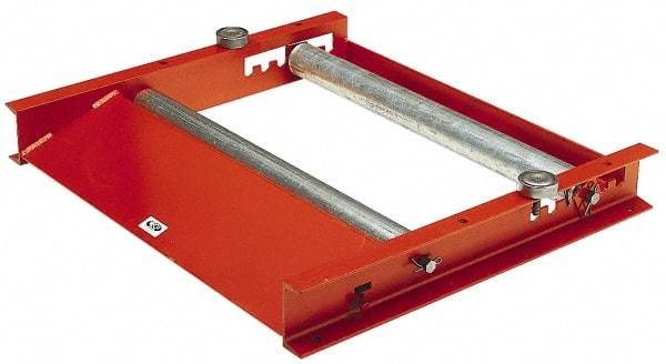 Made in USA - 28 Inches Max Width Reel Winder Roller Stand - 1,500 Lbs. Load Limit, 1 Reel Limit, 28 Inches Long x 31-1/2 Inches Wide x 4 Inches High, Structural Channel Frame with 6 Roller Positions - Benchmark Tooling