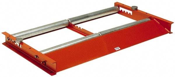 Made in USA - 48 Inches Max Width Reel Winder Roller Stand - 3,000 Lbs. Load Limit, 2 Reel Limit, 28 Inches Long x 52 Inches Wide x 4 Inches High, Structural Channel Frame with 6 Roller Positions - Benchmark Tooling