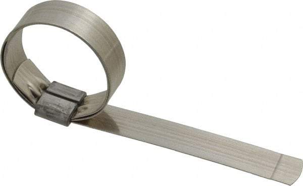 IDEAL TRIDON - 1-1/2" ID, Grade 201, Stainless Steel Preformed J-Type Clamp - 5/8" Wide x 0.03" Thick - Benchmark Tooling