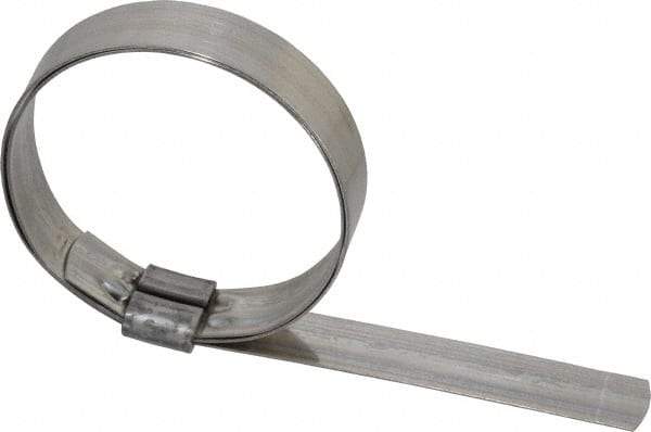 IDEAL TRIDON - 2-1/2" ID, Grade 201, Stainless Steel Preformed J-Type Clamp - 5/8" Wide x 0.03" Thick - Benchmark Tooling