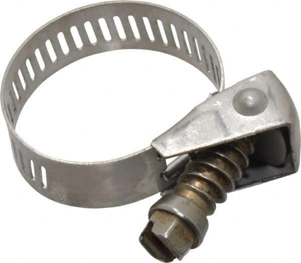 IDEAL TRIDON - SAE Size 12, 1/2 to 1-1/4" Diam, Stainless Steel Quick Release Worm Drive Clamp - 1/2" Wide, Material Grade 301, Series 550 - Benchmark Tooling