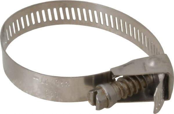 IDEAL TRIDON - SAE Size 28, 1 to 2-1/4" Diam, Stainless Steel Quick Release Worm Drive Clamp - 1/2" Wide, Material Grade 301, Series 550 - Benchmark Tooling