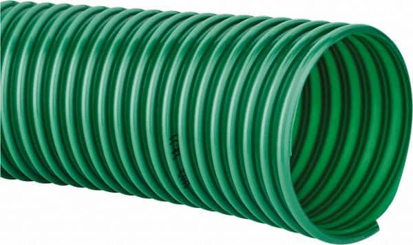 Continental ContiTech - 6" ID, 5 Hg Vac Rating, PVC Vacuum & Duct Hose - 100' Long, Metallic Green, 10" Bend Radius, 15 to 150°F - Benchmark Tooling