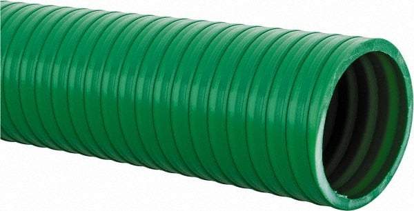 Continental ContiTech - 15 to 150°F, 2" Inside x 2.31" Outside Diam, PVC Liquid Suction & Discharge Hose - Green, 100' Long, 79 psi Working Pressure - Benchmark Tooling