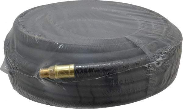 Continental ContiTech - 3/8" ID x 0.669" OD 50' Long Multipurpose Air Hose - MNPT x MNPT Ends, 200 Working psi, -40 to 190°F, 1/4" Fitting, Black - Benchmark Tooling