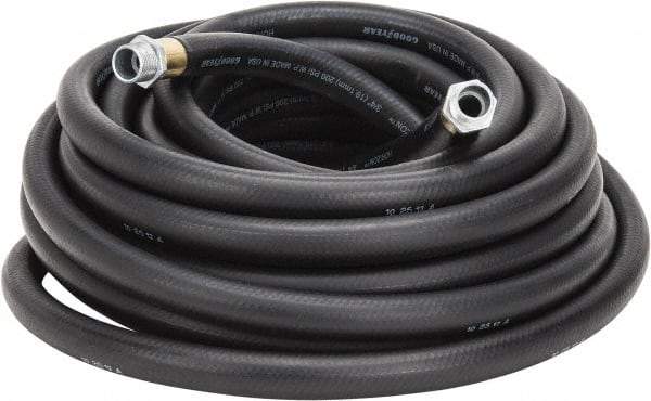 Continental ContiTech - 3/4" ID x 1.118" OD 50' Long Multipurpose Air Hose - MNPT x MNPT Ends, 200 Working psi, -40 to 190°F, 3/4" Fitting, Black - Benchmark Tooling