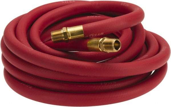 Continental ContiTech - 1/2" ID x 0.838" OD 25' Long Multipurpose Air Hose - MNPT x MNPT Ends, 250 Working psi, -40 to 190°F, 1/2" Fitting, Red - Benchmark Tooling