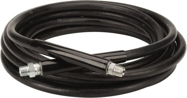 Continental ContiTech - 30' Long, 3/8" Fitting, Swivel Fitting, 0 to 250°F, Synthetic Rubber High Temp & High Pressure Hose - 3/8" Inside x 0.693" Outside Diam, Black, 3,000 psi - Benchmark Tooling