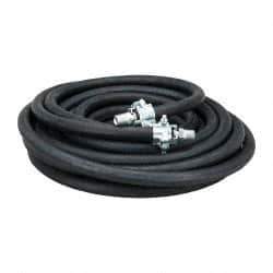 Continental ContiTech - 50' Long, 1/2" Fitting, Male NPT Fitting, -40 to 450°F, Synthetic Rubber High Temp & High Pressure Hose - 1/2" Inside x 1-1/16" Outside Diam, Black, 250 psi - Benchmark Tooling