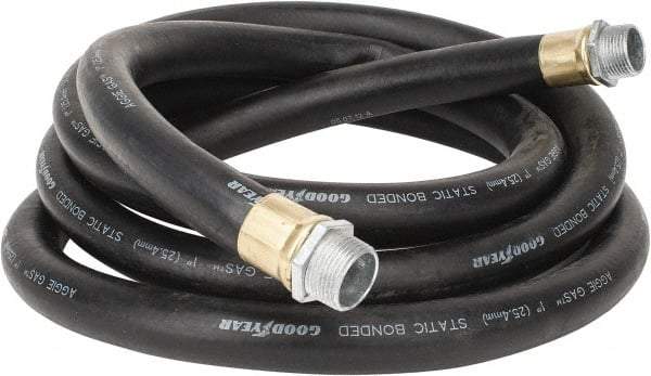 Continental ContiTech - 1" ID x 1-1/8" OD x 12' OAL, NPT Male x Male Petroleum Transfer Hose - 100 Max Working psi, 1" Fitting, Black - Benchmark Tooling