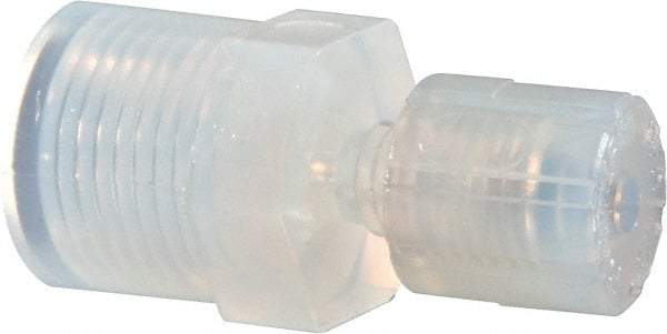 NewAge Industries - 1/8" Tube OD, PFA PTFE Plastic Compression Tube Female Connector - 1/4 NPT Pipe, 500°F Max, 1/4 Thread - Benchmark Tooling