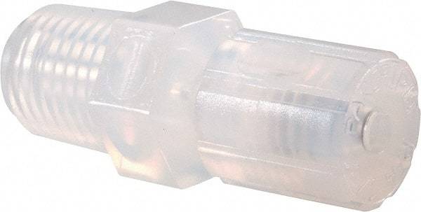 NewAge Industries - 1/8" Tube OD, PFA PTFE Plastic Compression Tube Male Connector - 1/4 NPT Pipe, 500°F Max, 1/4 Thread - Benchmark Tooling