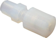 NewAge Industries - 1/4" Tube OD, PFA PTFE Plastic Compression Tube Male Connector - 1/4 NPT Pipe, 500°F Max, 1/4 Thread - Benchmark Tooling