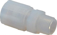 NewAge Industries - 3/8" Tube OD, PFA PTFE Plastic Compression Tube Male Connector - 3/8 NPT Pipe, 500°F Max, 3/8 Thread - Benchmark Tooling