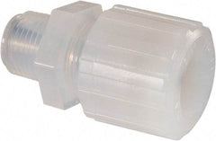 NewAge Industries - 3/4" Tube OD, PFA PTFE Plastic Compression Tube Male Connector - 1/2 NPT Pipe, 500°F Max, 1/2 Thread - Benchmark Tooling