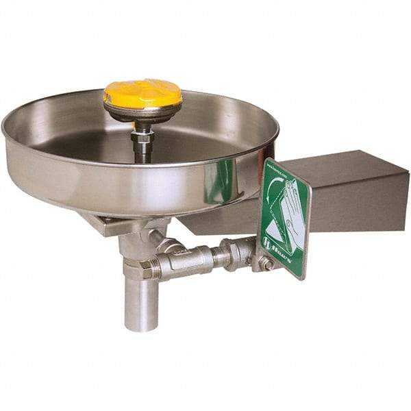 Haws - 15" Wide x 13" High, Wall Mount, Stainless Steel Bowl, Eye & Face Wash Station - 13" Inlet, 3.7 GPM Flow Rate - Benchmark Tooling