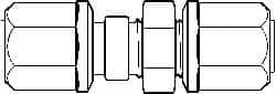 NewAge Industries - 1/8" Tube OD, PFA PTFE Plastic Compression Tube Bulkhead Union - 500°F Max - Benchmark Tooling