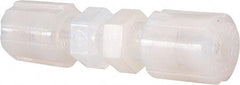 NewAge Industries - 1/4" Tube OD, PFA PTFE Plastic Compression Tube Bulkhead Union - 500°F Max - Benchmark Tooling