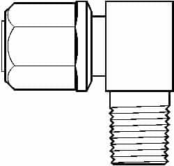 NewAge Industries - 3/8" Tube OD, PFA PTFE Plastic Compression Tube Male Elbow - 1/8 NPT Pipe, 500°F Max, 1/8 Thread - Benchmark Tooling