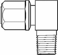 NewAge Industries - 3/8" Tube OD, PFA PTFE Plastic Compression Tube Male Elbow - 1/8 NPT Pipe, 500°F Max, 1/8 Thread - Benchmark Tooling