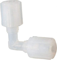 NewAge Industries - 1/4" Tube OD, PFA PTFE Plastic Compression Tube Union Elbow - 500°F Max - Benchmark Tooling