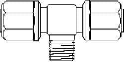 NewAge Industries - 3/8" Tube OD, PFA PTFE Plastic Compression Tube Male Branch Tee - 1/4 NPT Pipe, 500°F Max, 1/4 Thread - Benchmark Tooling