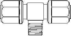 NewAge Industries - 3/4" Tube OD, PFA PTFE Plastic Compression Tube Male Branch Tee - 3/4 NPT Pipe, 500°F Max, 3/4 Thread - Benchmark Tooling