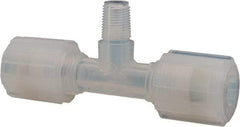 NewAge Industries - 1/4" Tube OD, PFA PTFE Plastic Compression Tube Male Branch Tee - 3/8 NPT Pipe, 500°F Max, 3/8 Thread - Benchmark Tooling