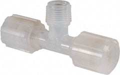 NewAge Industries - 3/8" Tube OD, PFA PTFE Plastic Compression Tube Male Branch Tee - 3/8 NPT Pipe, 500°F Max, 3/8 Thread - Benchmark Tooling