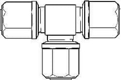 NewAge Industries - 1/2" Tube OD, PFA PTFE Plastic Compression Tube Union Tee - 500°F Max - Benchmark Tooling