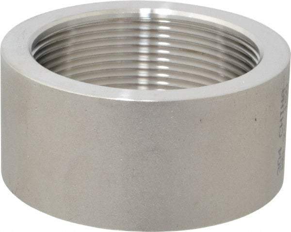 Merit Brass - 2" Grade 304 Stainless Steel Pipe Half Coupling - FNPT End Connections, 150 psi - Benchmark Tooling