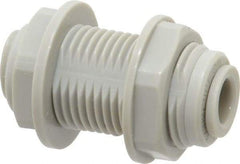Value Collection - 1/4" Outside Diam, Acetal Push-to-Connect Tube Bulkhead Union - 150 Max psi - Benchmark Tooling