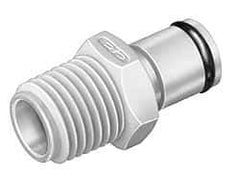 CPC Colder Products - 1/8" Nominal Flow, 1/8 BSPT Thread, Male, Inline Threaded-Male Plug - 120 Max psi, -40 to 180°F, Acetal Coupling, Buna-N O-Ring - Benchmark Tooling