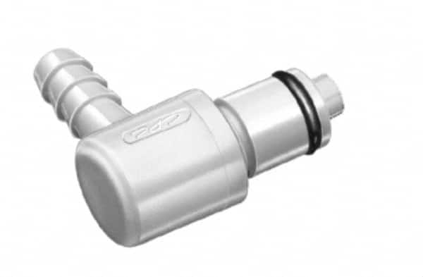 CPC Colder Products - 1/8" Nominal Flow, 1/4" ID, Male, Elbow Hose Barb-Male Plug - 120 Max psi, -40 to 180°F, Acetal Coupling, Buna-N O-Ring - Benchmark Tooling