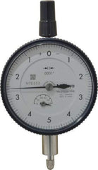 Mitutoyo - 0.05" Range, 0-5-0 Dial Reading, 0.0001" Graduation Dial Drop Indicator - 2-3/16" Dial, 0.01" Range per Revolution, 0.0002" Accuracy, Revolution Counter - Benchmark Tooling