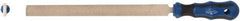 Ampco - 15" Long, Smooth Cut, Flat American-Pattern File - Double Cut, 0.81" Overall Thickness, Handle - Benchmark Tooling