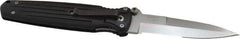 Gerber - 3-3/4" Blade, 8-3/4" OAL, Partially Serrated Double Bevel Folding Knife - 5" Closed Length, Glass-Filled Nylon, 1 Blade, 1 Edge, Pocket Clip - Benchmark Tooling