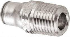 Legris - 1/4" Outside Diam, 1/4 NPT, Stainless Steel Push-to-Connect Male Connector - 435 Max psi, Tube to Male NPT Connection, FKM O-Ring - Benchmark Tooling