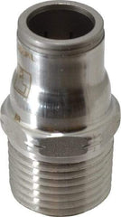 Legris - 1/2" Outside Diam, 1/2 NPT, Stainless Steel Push-to-Connect Male Connector - 435 Max psi, Tube to Male NPT Connection, FKM O-Ring - Benchmark Tooling