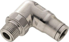 Legris - 5/16" Outside Diam, 1/4 NPT, Stainless Steel Push-to-Connect Male Elbow - 435 Max psi, Tube to Male NPT Connection, FKM O-Ring - Benchmark Tooling