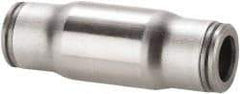 Legris - 3/16" Outside Diam, Stainless Steel Push-to-Connect Tube Union - 435 Max psi, Tube to Tube Connection, FKM O-Ring - Benchmark Tooling