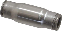 Legris - 1/4" Outside Diam, Stainless Steel Push-to-Connect Tube Union - 435 Max psi, Tube to Tube Connection, FKM O-Ring - Benchmark Tooling