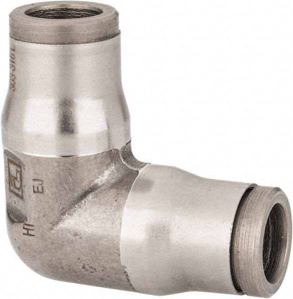 Legris - 5/16" Outside Diam, Stainless Steel Push-to-Connect Tube Union Elbow - 435 Max psi, Tube to Tube Connection, FKM O-Ring - Benchmark Tooling