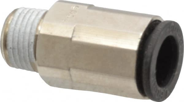 Legris - 5/16" Outside Diam, 1/8 NPT, Nickel Plated Brass Push-to-Connect Tube Male Connector - 290 Max psi - Benchmark Tooling