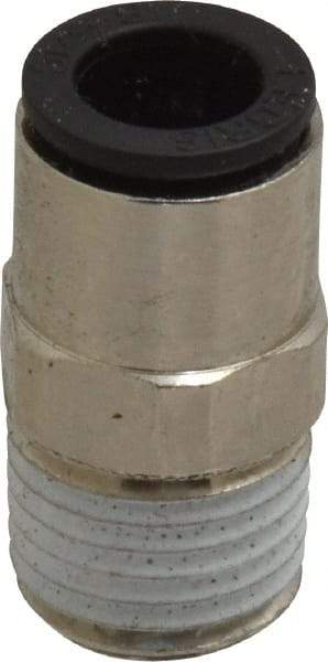 Legris - 5/16" Outside Diam, 1/4 NPT, Nickel Plated Brass Push-to-Connect Tube Male Connector - 290 Max psi - Benchmark Tooling
