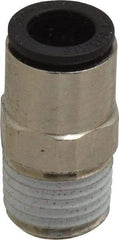 Legris - 5/16" Outside Diam, 1/4 NPT, Nickel Plated Brass Push-to-Connect Tube Male Connector - 290 Max psi - Benchmark Tooling