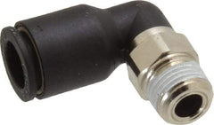 Legris - 5/16" OD, 1/4 NPT, Nylon/Nickel Plated Brass Push-to-Connect Male Elbow - 290 Max psi - Benchmark Tooling