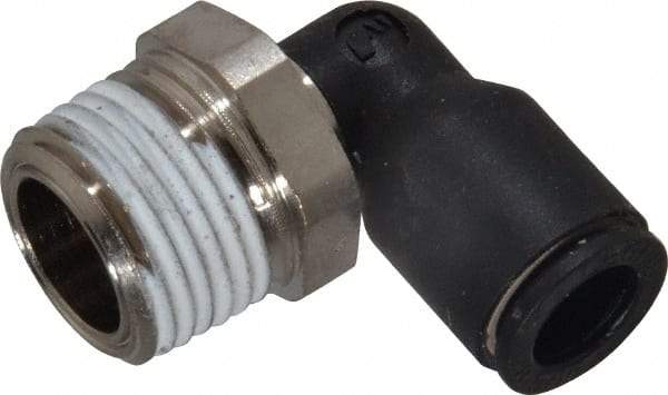 Legris - 5/16" OD, 3/8 NPT, Nylon/Nickel Plated Brass Push-to-Connect Male Elbow - 290 Max psi - Benchmark Tooling