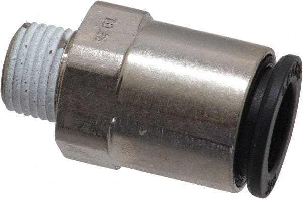 Legris - 3/8" Outside Diam, 1/8 NPT, Nickel Plated Brass Push-to-Connect Tube Male Connector - 290 Max psi - Benchmark Tooling